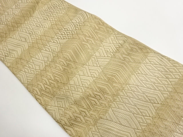 JAPANESE KIMONO / NAGOYA OBI / WOVEN ABSTRACT PATTERN 